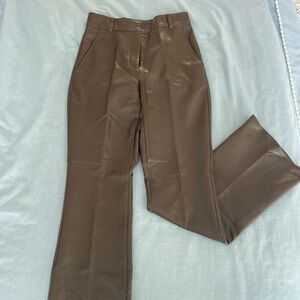 Babaton Chocolate Leather Trousers